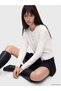 Xside White Crew Neck Women's Knitwear Cardigan