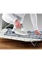 Ironing board with heat-resistant cover with hanging hook for easy storage