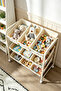 3-tier, high-capacity toy drawer-style storage rack with wheels and 9 removable storage boxes. - 2