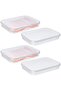 4 Pack BPA-Free Fridge Organizer Bins, Stackable Lidded Food Storage Containers, Freezer Safe Tray f