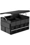 Car Trunk Organizer with Lid, Large Capacity Foldable Car Storage Box, Sturdy Adjustable Oxford Clot
