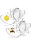 2Pcs Stainless Steel Tea Infusers for Loose Leaf Tea, Reusable Tea Strainers with Honeybee Flower Ch
