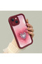 iPhone 13 Compatible Pink Gradient Heart Spider Web Pattern Silicone Case