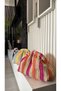 Handmade Straw Raffia Handbag Clutch Bag Fuchsia Orange (36X22Cm)