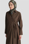 Lacing Detailed Dress Cocoa - 4