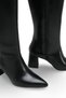 Lyra Sola Women's Pointed Toe Heeled Boots 0012620 Black Leather - 6