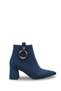 Siri Diva Women's Pointed Toe Heeled Boots 0012630 Navy Blue Suede - 7