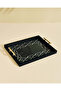 Black Abstract Print Rectangular Serving Tray - Large - 3