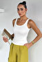 White Women's Thick Strap Lycra Blouse Undershirt - 2