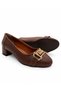 Women's Brown Chain Buckle Ballerinas – Casual Stylish Flat Sole Women's Shoes - 6