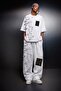 Men's White Semantic Decay Print Oversize Tshirt