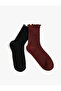 مجموعة من 2 جوارب قطنية مكشكشة - 2