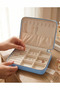 Jewelry Box Organizer Travel Case Necklace Ring Earring Organizer Leather Baby Blue 22Cmx17Cm - 3