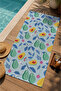 Light Blue Avocado and Leaf Pattern 70X150 Beach Towel - Digital Printed Bath Towel - 3