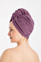 Towel Hair Cap Plum 100% Cotton Hair Drying, Drying, Showering, Bathing Head Towel - 2