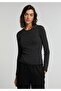 Slim Fit Women's Black T-Shirt