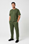 Men's Navy Blue Short Sleeve Oversize Combed Cotton Tracksuit Set
