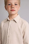 100% Cotton Regular Fit Linen Look Long Sleeve Beige Shirt for Boys H4582A826Au - 3