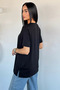 Black V-Neck Zipper T-Shirt - 4