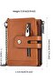 Men's chain wallet foldable double zipper compartments. - 3