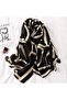 Women's scarf black striped patchwork warm winter. - 3