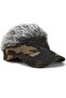 Men's camouflage baseball cap with wig adjustable back buckle. - 2