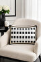 Modern Black Square Patterned 2-Piece Throw Pillow Cover 35X55 cm