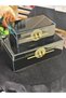 2-Piece Black Glass Metal Decorative Box with Sports Handle