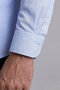 Blue Regular Fit Cotton Pocketless Long Italian Collar Shirt - 4