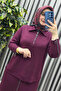 Women's Clothing Plus Size Modal Sleeves Zipper Detailed Double Skirt Set - 7