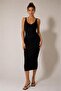 Ribbed V-Neck Bodycon Midi Dress - 4