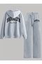 Unisex Men's Women's Brooklyn New York Back Printed Oversize 3 Thread Hooded Baggy Bottom Tracksuit Set - 2