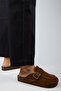 Arya Women's Leather Laceless Tan Sabo Slippers - 5