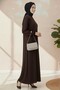 Medina Silk Mevlana Cut Loose Fit Robe with Pockets and Belt - 4