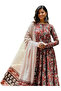 Maroon & Black Paisley Print Rayon Anarkali Kurta Set with Dupatta - AMZ1010-Size:2XL-44-Inches