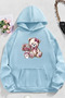Unisex Cute Teddy Bear Printed Oversize Hooded Sweatshirt