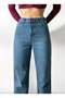 Women's Mossy High Waist Straight Jean Pants 5 Pockets Long Leg Cotton - 3