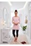 Women's Pink Capri Sleeve Cotton Crew Neck Combed Tunic Ysn-1