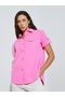 Pink Solid Roll-Up Sleeves Pocket Details Shirt - 4