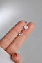 Women's Silver Moon Star and Planet Figured Minimal Stone Earrings - 5