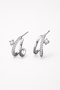 Women's Silver Zircon Stone Hoop Earrings - 4