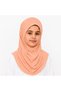 Linda Premium Rayon Hijab for kids Peach Embellished Islamic Headscarf with Pearl & Rhinestone Floral Details, Size S
