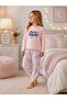 Girls Floral Patterned Long Sleeve Bottom Top Pajama Set
