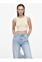 Women's crew neck flat tank top with chest support