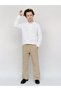 Boys' School Trousers Combed Cotton Fabric Comfortable Pants with Internal Tie and Elastic Waist