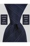 White Striped Navy Blue Silk Tie – 8 cm Wide - 2