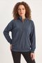 Women's Stand Collar Half-Zipper Oversize Smoked Sweatshirt with Pocket Detail - 4