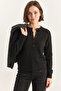 Women's Buttoned Black Sweater