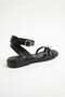Women's Gold Ring Detailed Ankle Strap Flip-Flop Sandals Black - 4