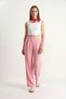 Women's Comfortable Palazzo Dusty Pink Trousers with Velcro Waist - 3